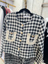 Houndstooth Print Tweed Jacket